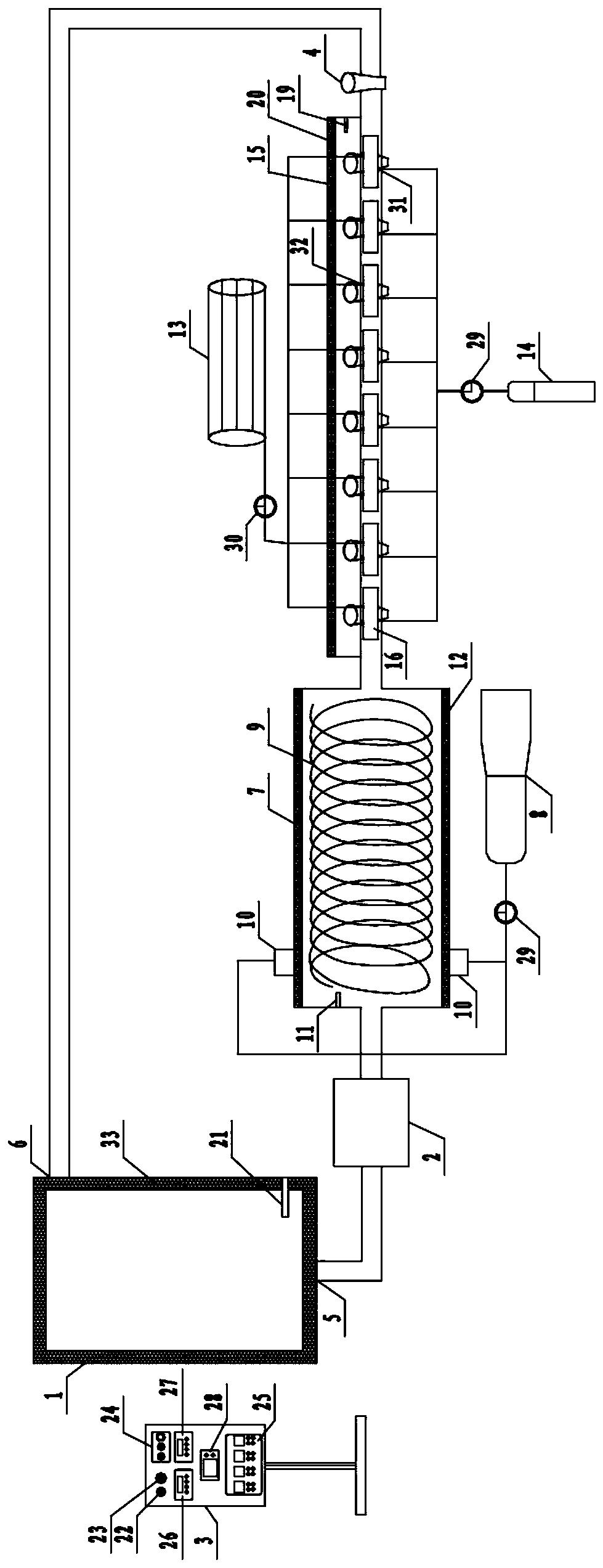 Asphalt foaming device and working method thereof