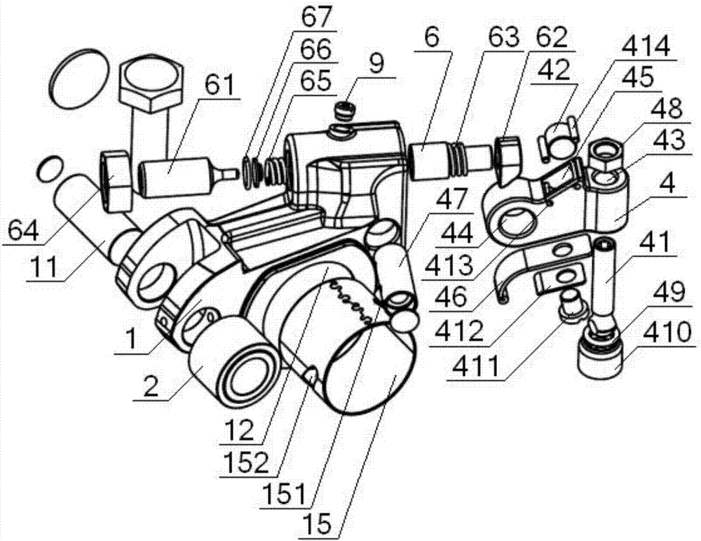 Heavy-duty diesel engine split type rocker arm brake mechanism for commercial vehicle