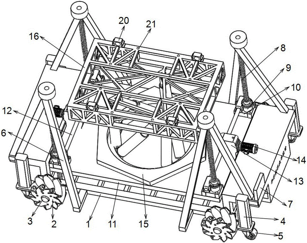 Civil aircraft undercarriage assembling and disassembling vehicle suitable for multiple aircraft types