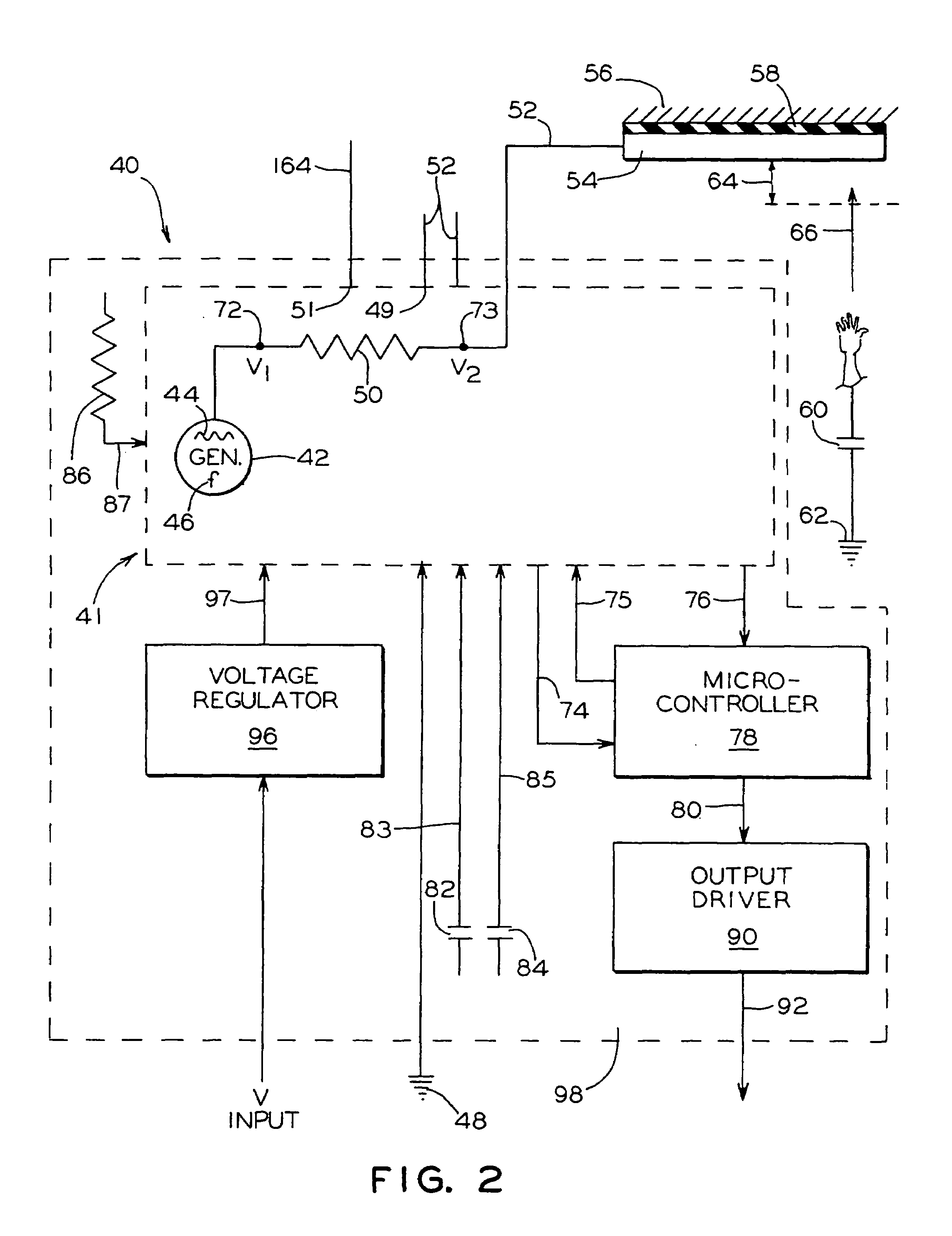 Capacitance activated switch device