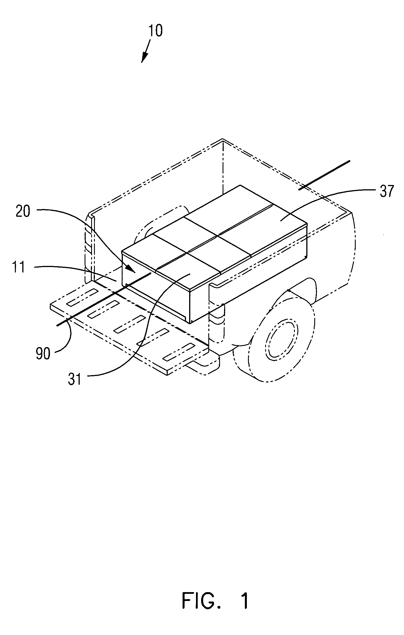 Extendable toolbox for a truck bed and associated method