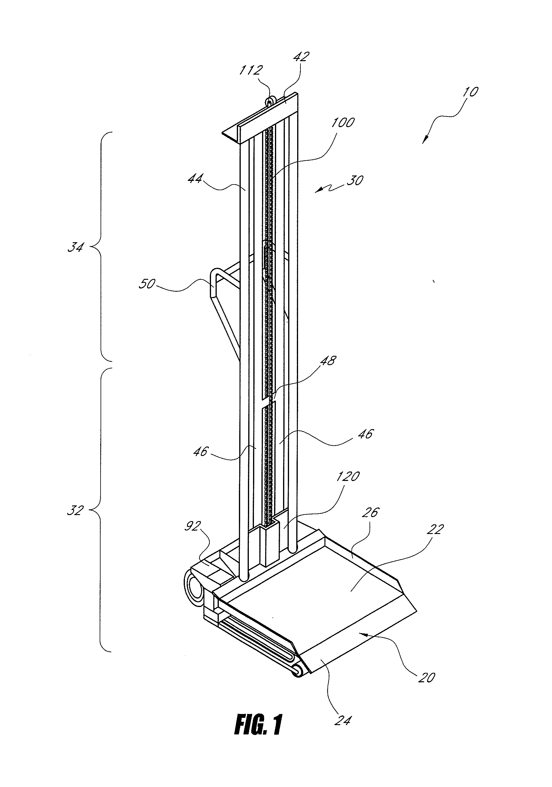 Powered hand truck with vertically movable platform
