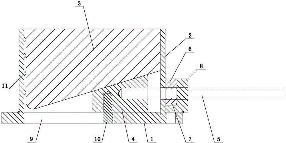 Wedge-shaped lifting and adjusting device