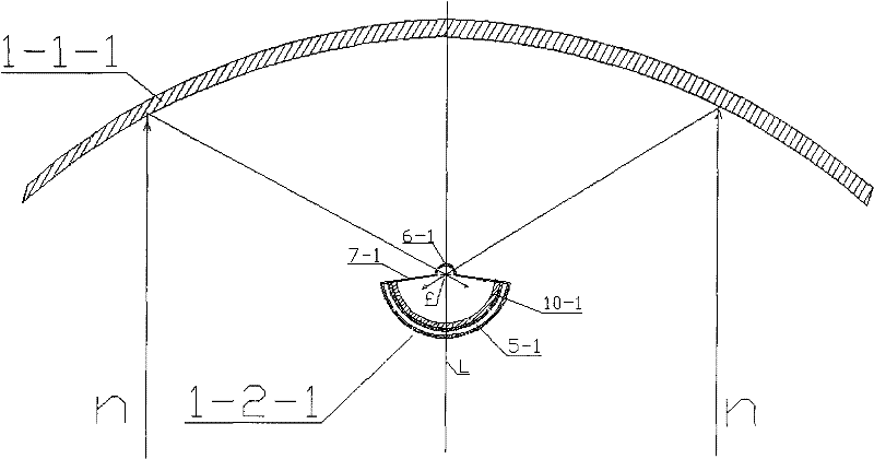 Revolution paraboloid spotlight spherical surface closing lighting solar hot-water generating device