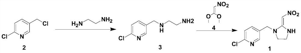 A kind of synthetic method of 2-chloro-5-((2-(nitromethylene)imidazolin-1-yl)methyl)pyridine