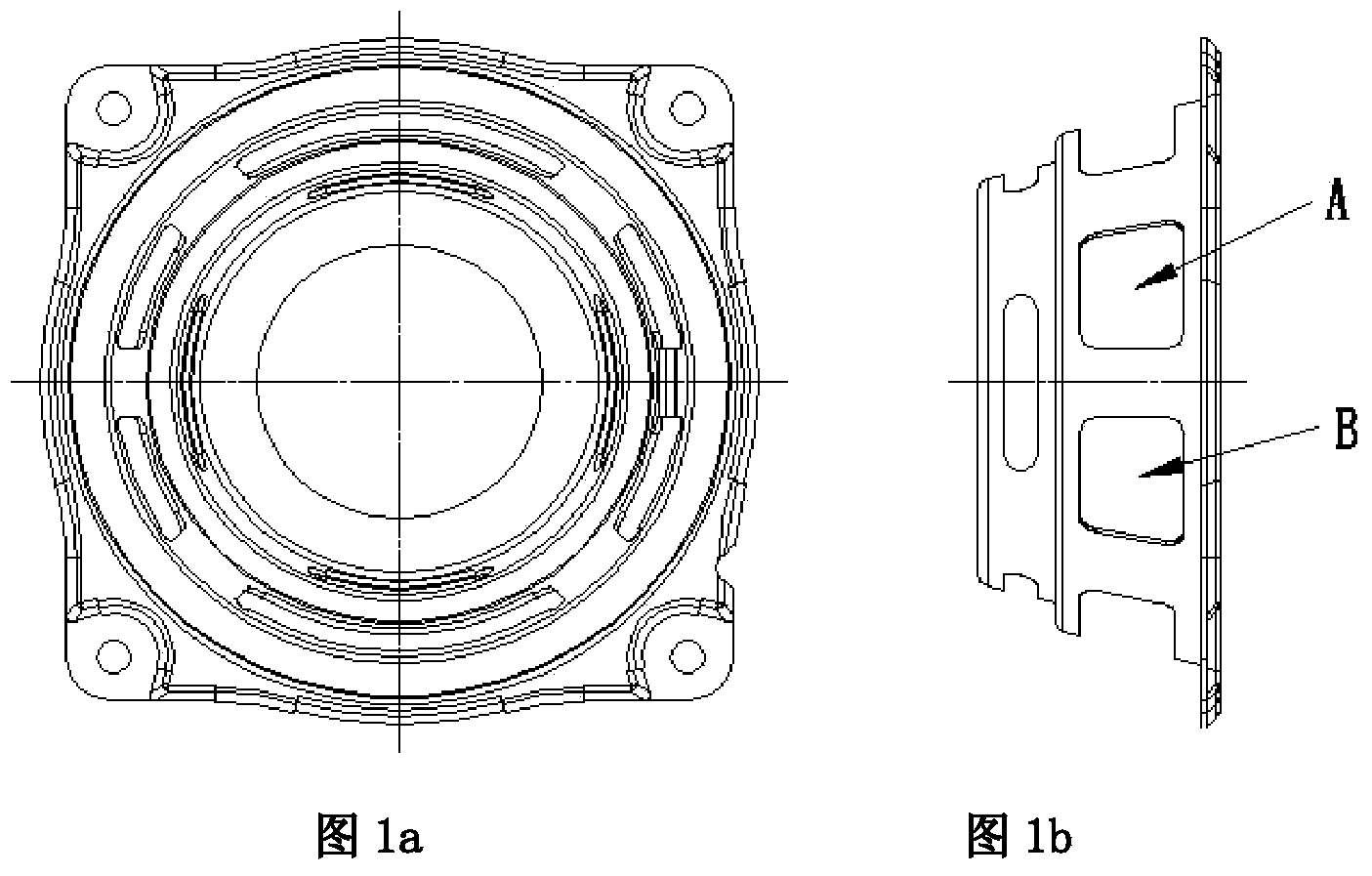 Improved oblique shock wave die structure for basin stand product