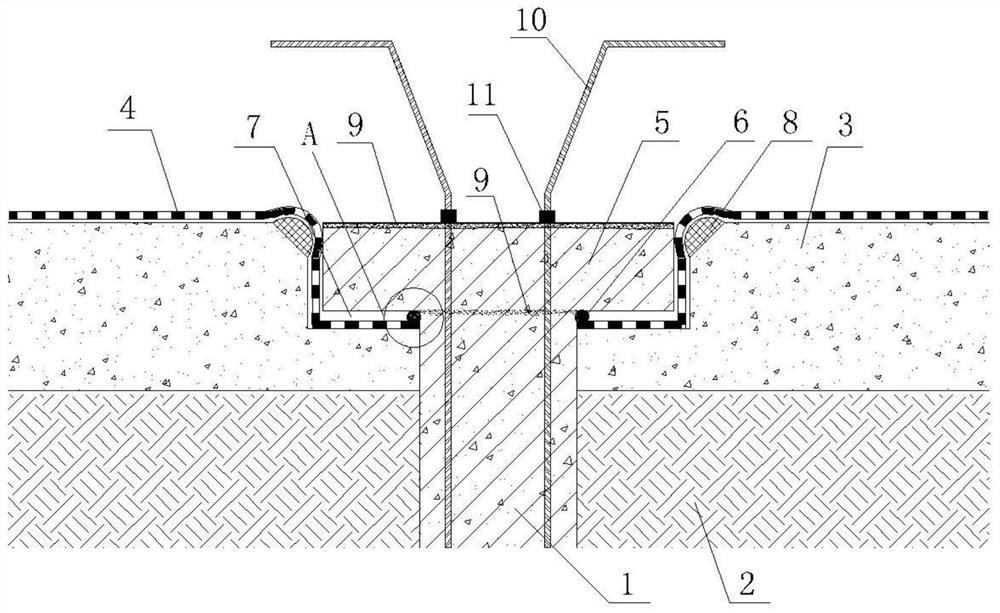 Pile head waterproof structure and construction method thereof