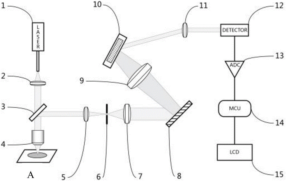 Portable Raman spectrometer specially for detecting foods and drugs