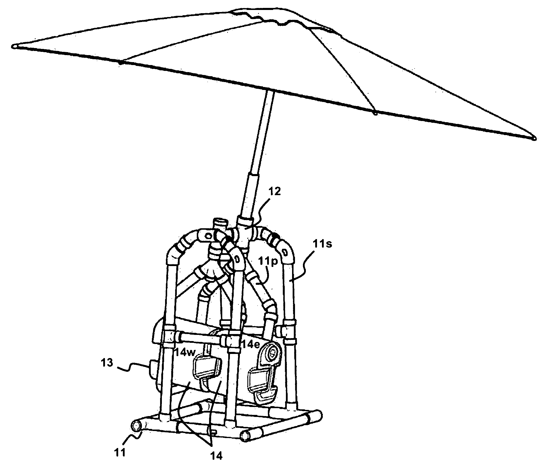 Apparatus for automated movement of an umbrella