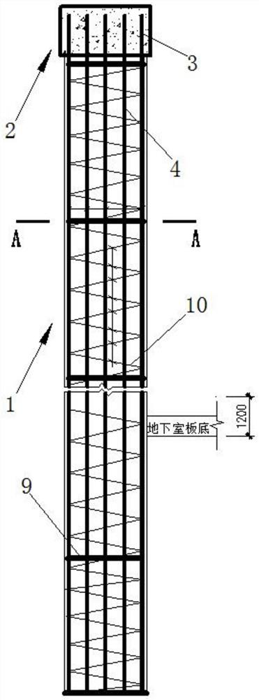 Underground support pile glass fiber rib-reinforcement cage and connecting method thereof
