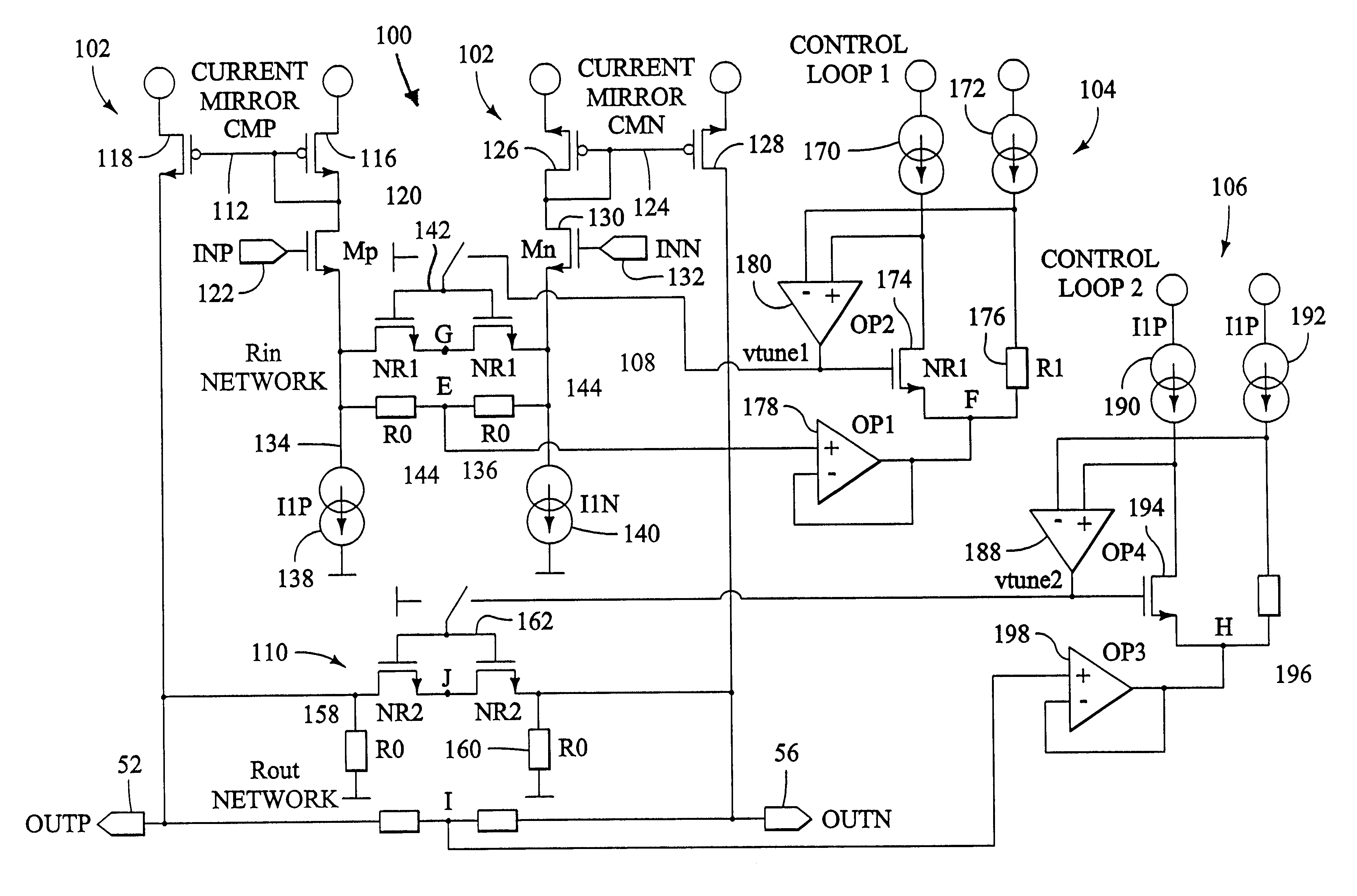 Programmable logarithmic gain adjustment for open-loop amplifiers