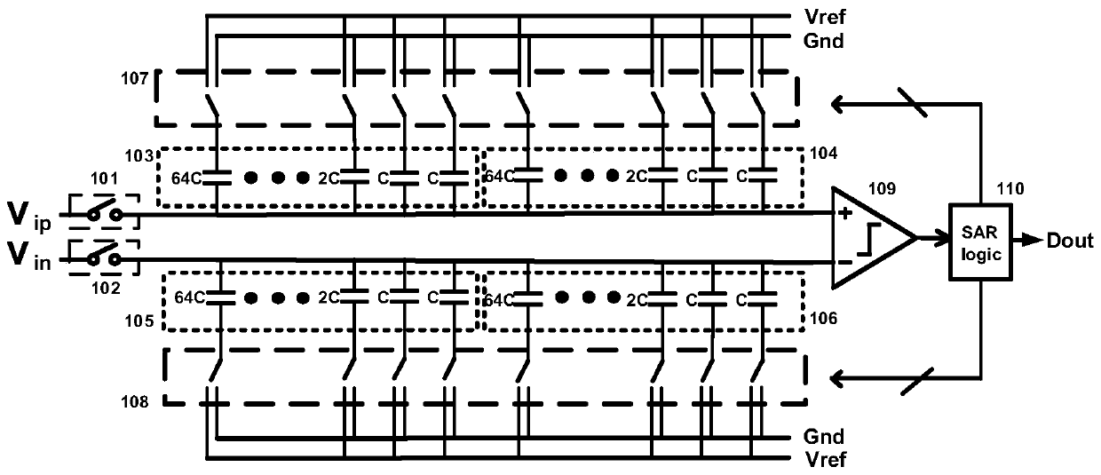 Energy-saving switch switching circuit suitable for low-voltage SAR ADC design and method of energy-saving switch switching circuit