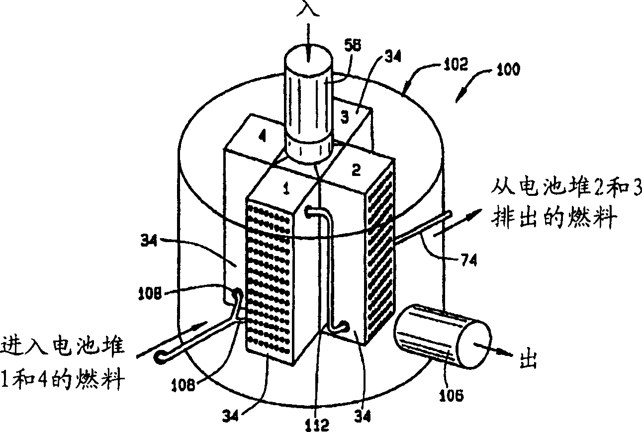 Mixed type power generating equipment of cooling type turbine integrated fuel battery