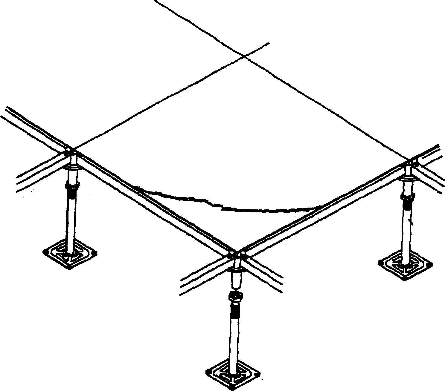 Movable floor block and support keel, and movable floor system composed of them