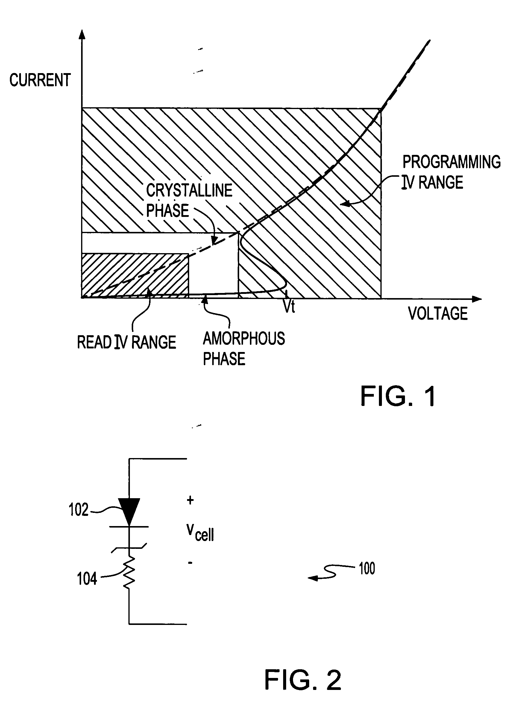 Cross point array cell with series connected semiconductor diode and phase change storage media