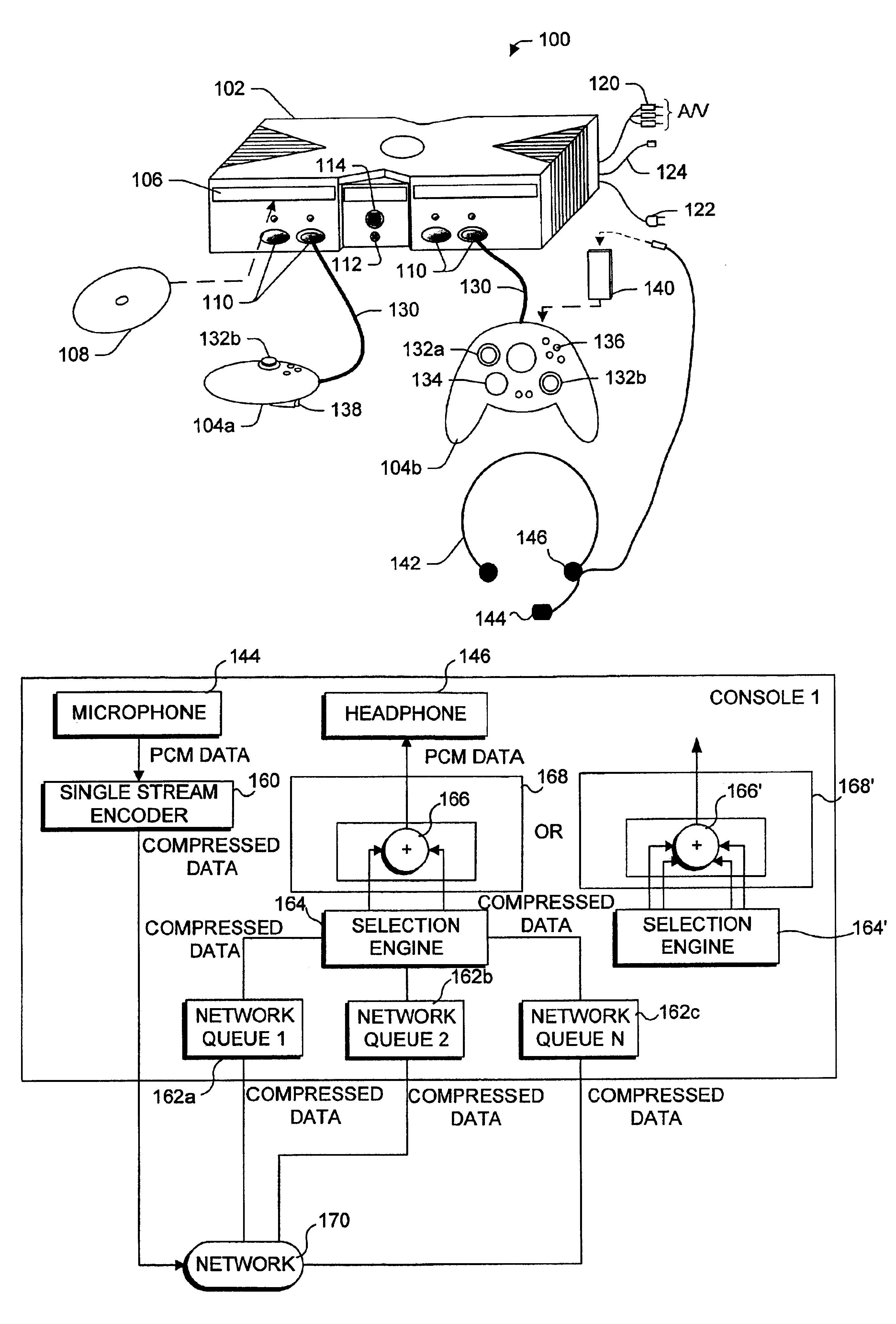 Use of multiple player real-time voice communications on a gaming device