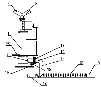 Aeration and cleaning device for circular culture pond