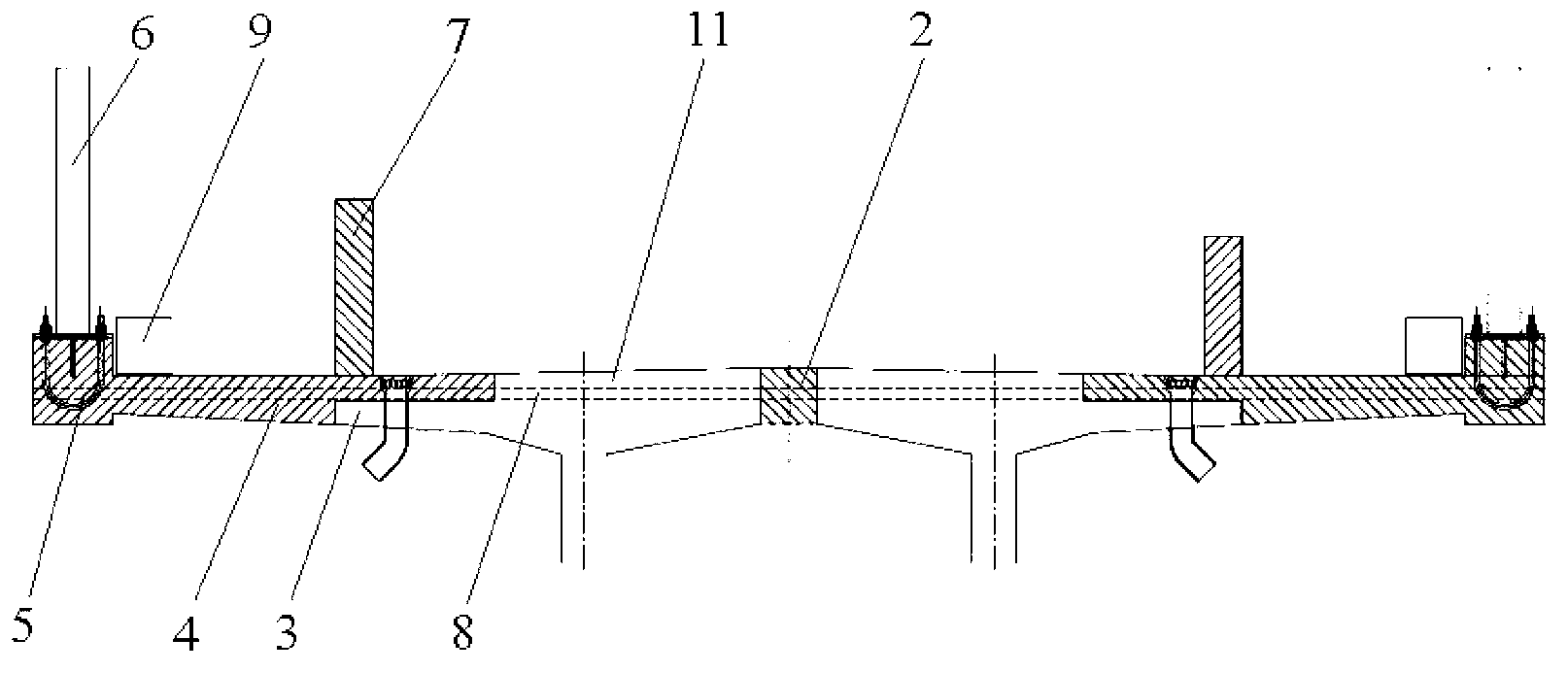 Sound-barrier simply-supported T-beam bridge