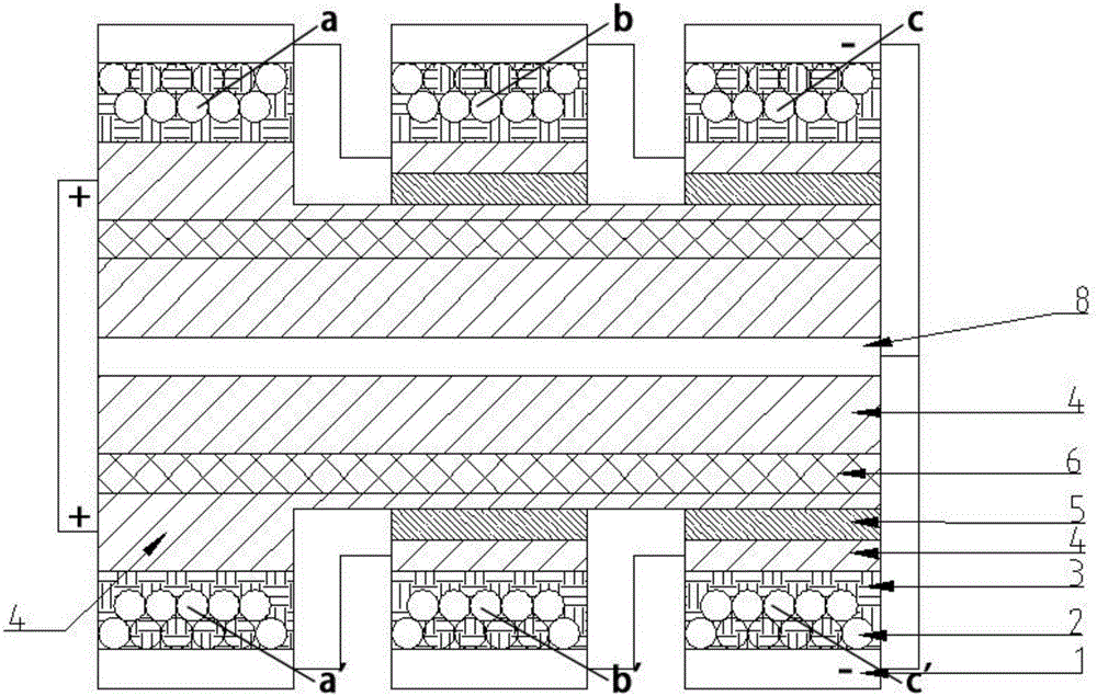 Perovskite solar battery and supercapacitor integrated part and preparation method thereof