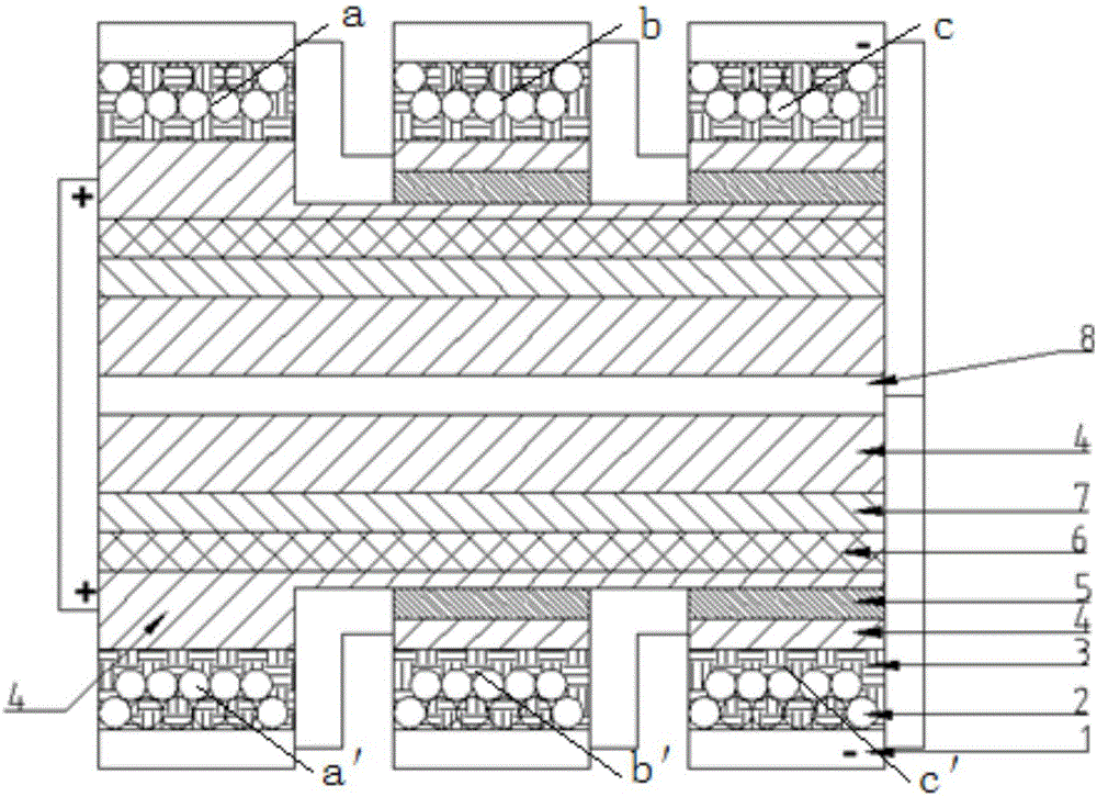 Perovskite solar battery and supercapacitor integrated part and preparation method thereof