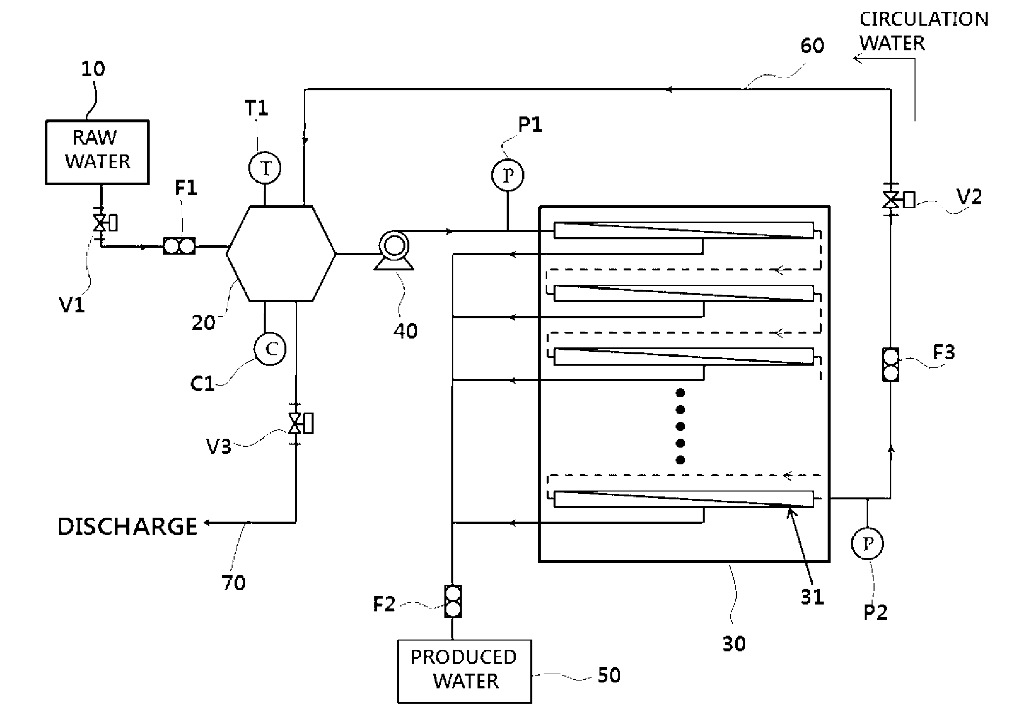 Sequencing batch type or batch type water-filtering apparatus and method of operating the same