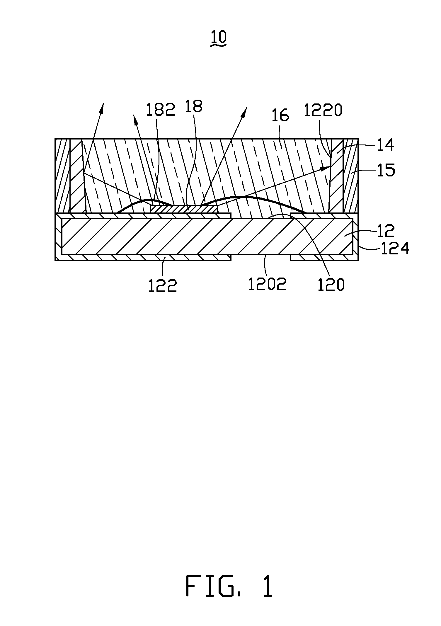 LED package with light-absorbing layer