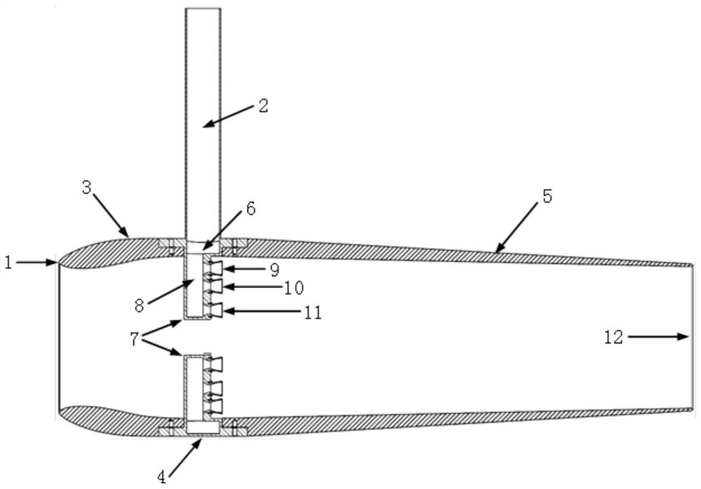 Single-duct ejector device for aero-engine