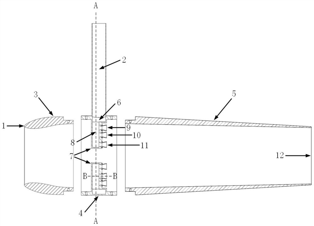 Single-duct ejector device for aero-engine