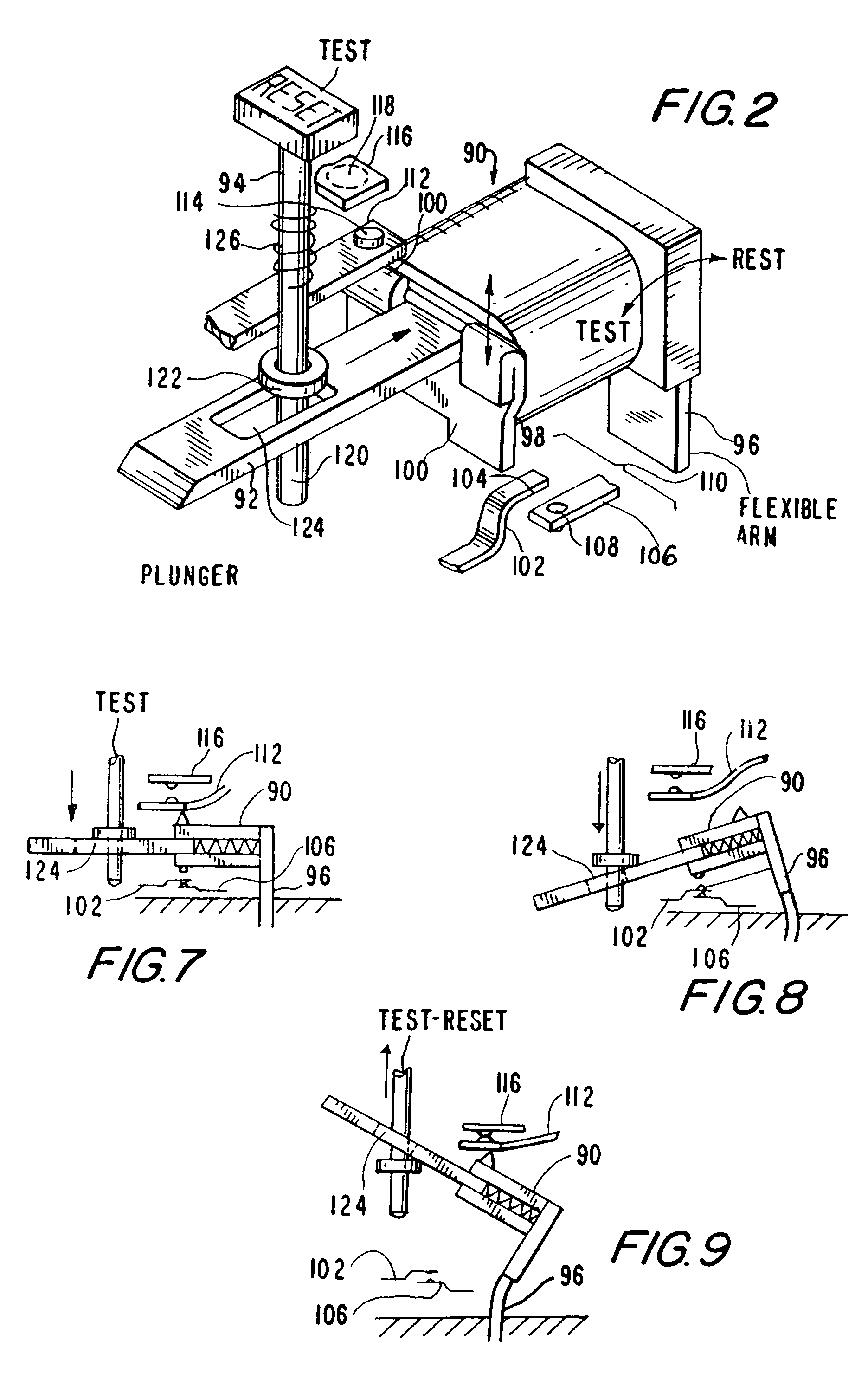 Circuit interrupting device with single throw, double mode button for test-reset function