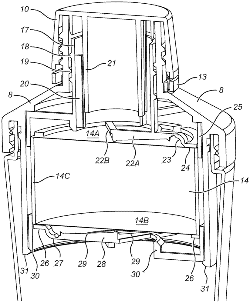 Device for closing a beverage container, assembly of the device with a beverage container and method of operating the assembly