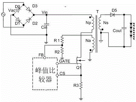 Flyback topology circuit with primary side control