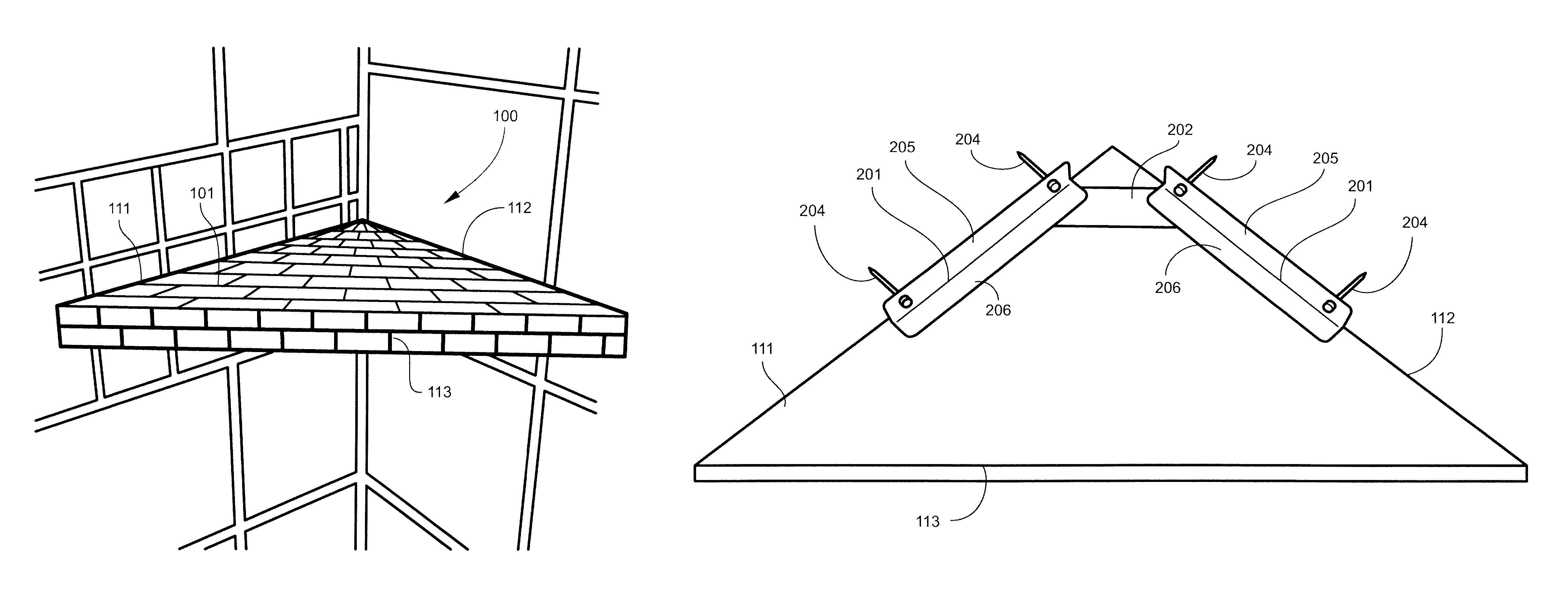 Retrofit shower corner shelf assembly