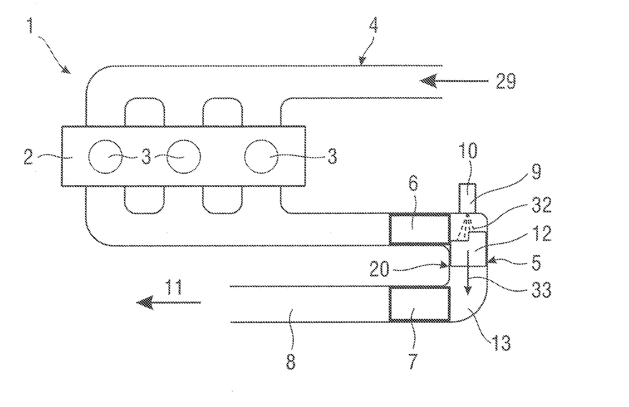 Exhaust system with mixing and/or evaporating device