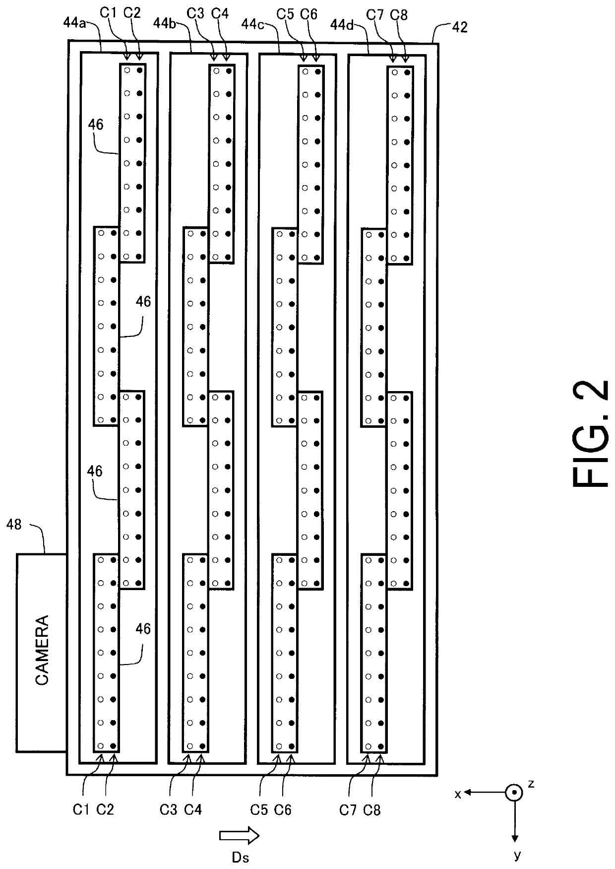 Liquid ejecting device and a method for correcting landing position deviation of liquid