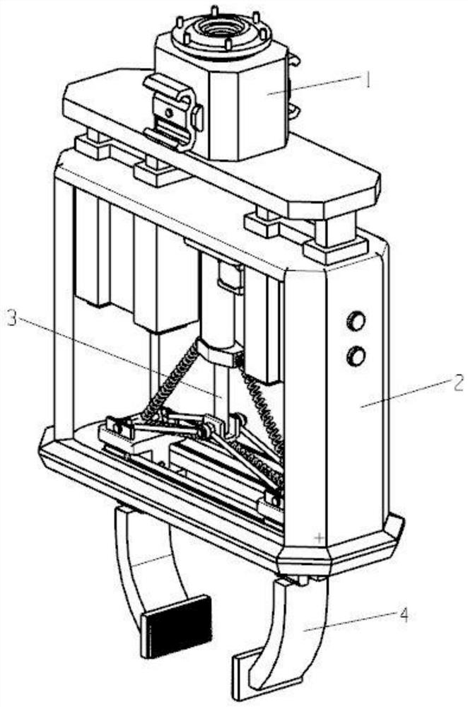 Shock absorption type robot gripper device with self-adjustment function