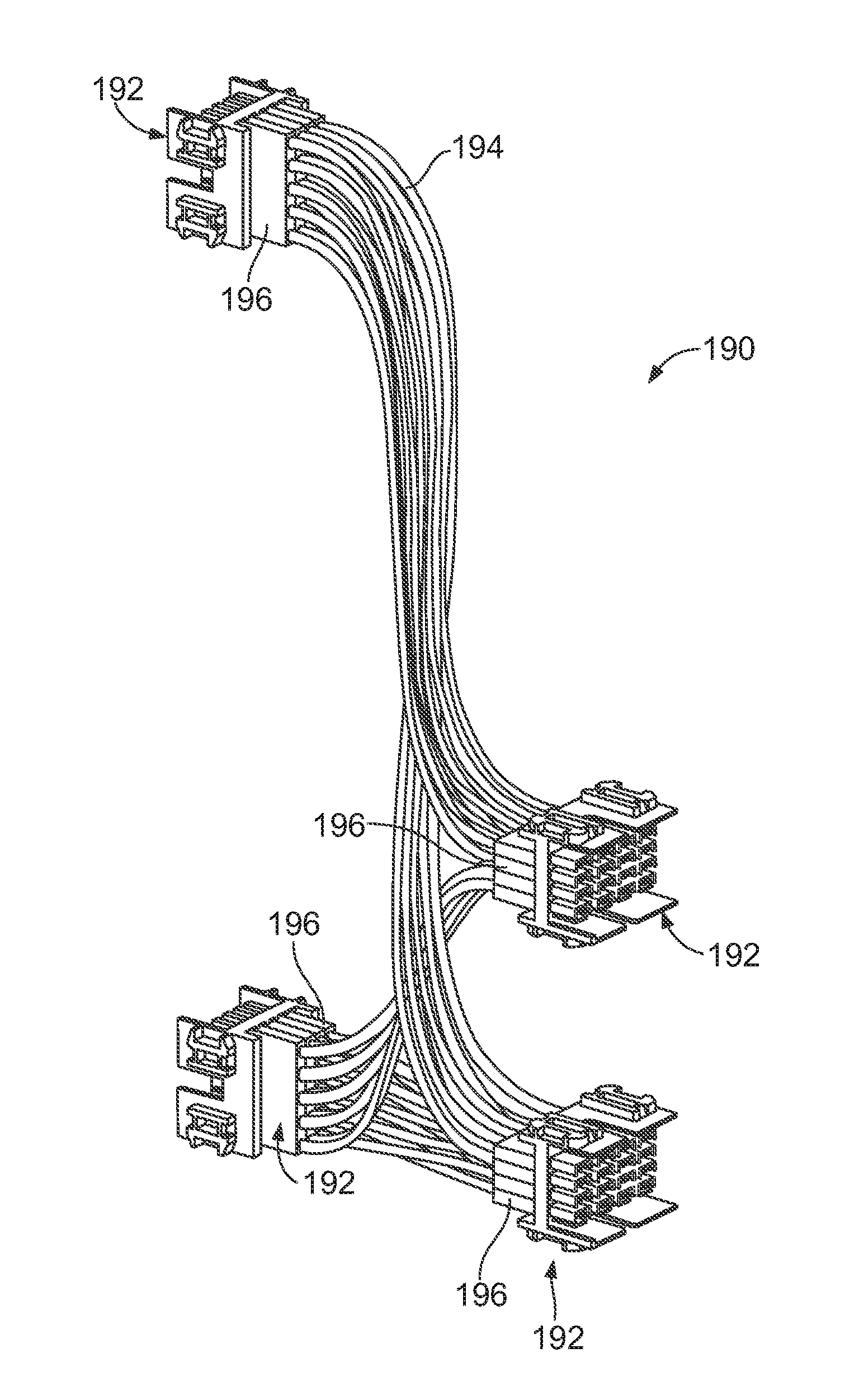 Cable backplane system having a strain relief component