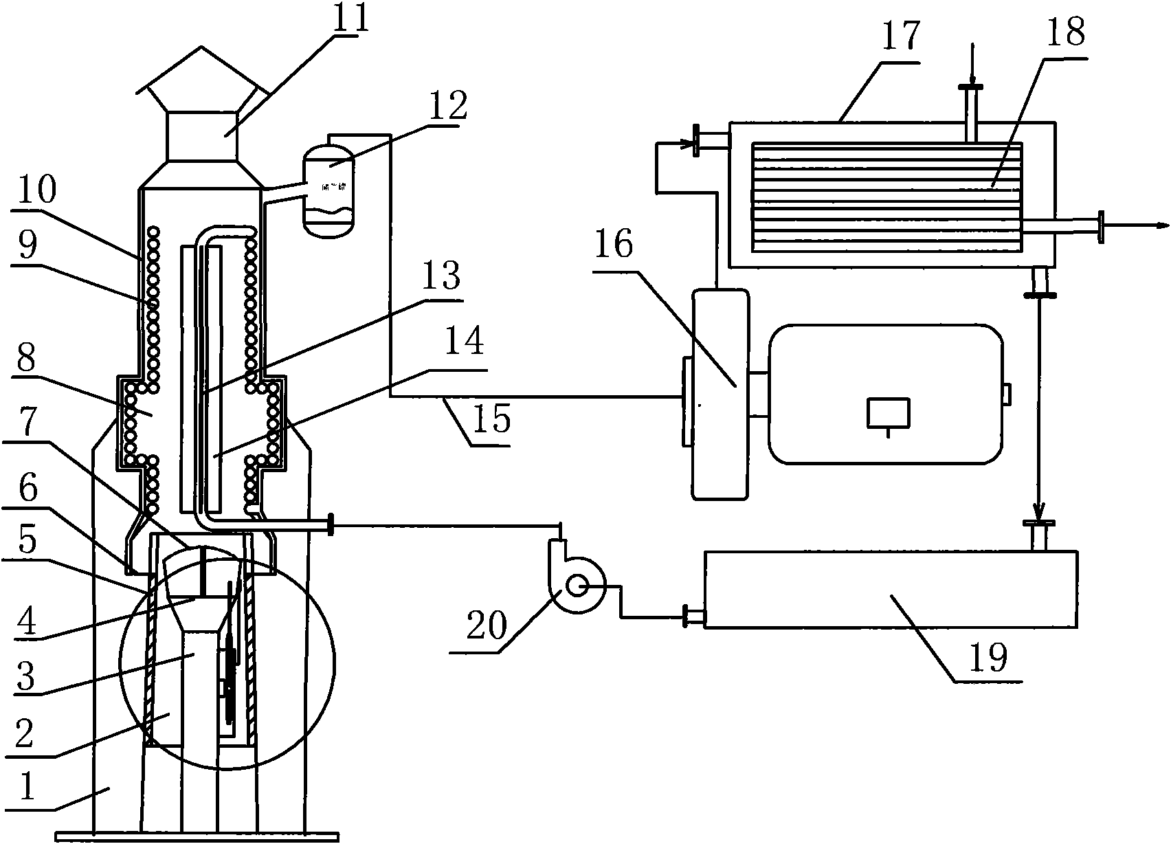 Vent-gas torch waste-heat power generation comprehensive utilization device