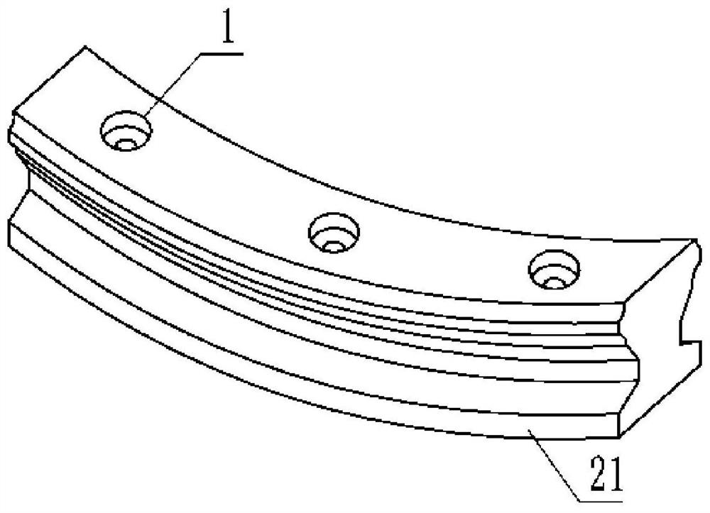 Radial positioning mechanism and radial position adjustment method of circular arc rolling guide rail