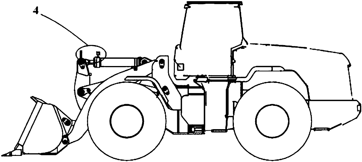 Reset system for working device of loading machine