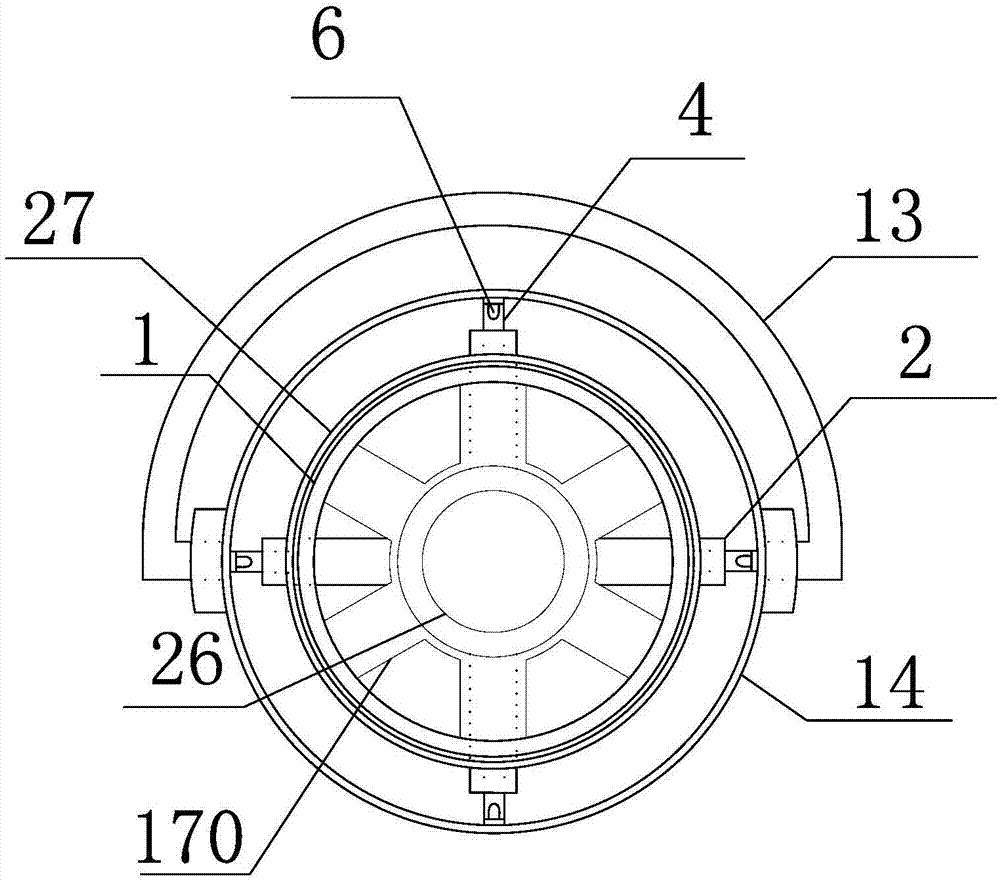 Hexagonal prism slide block self-locking lifting side shaft column drum rotating mop jet-flow cleaning spin-dryer