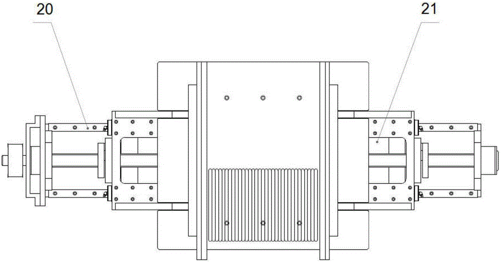 Intermediate packaging machine compression device for disposable absorbent articles