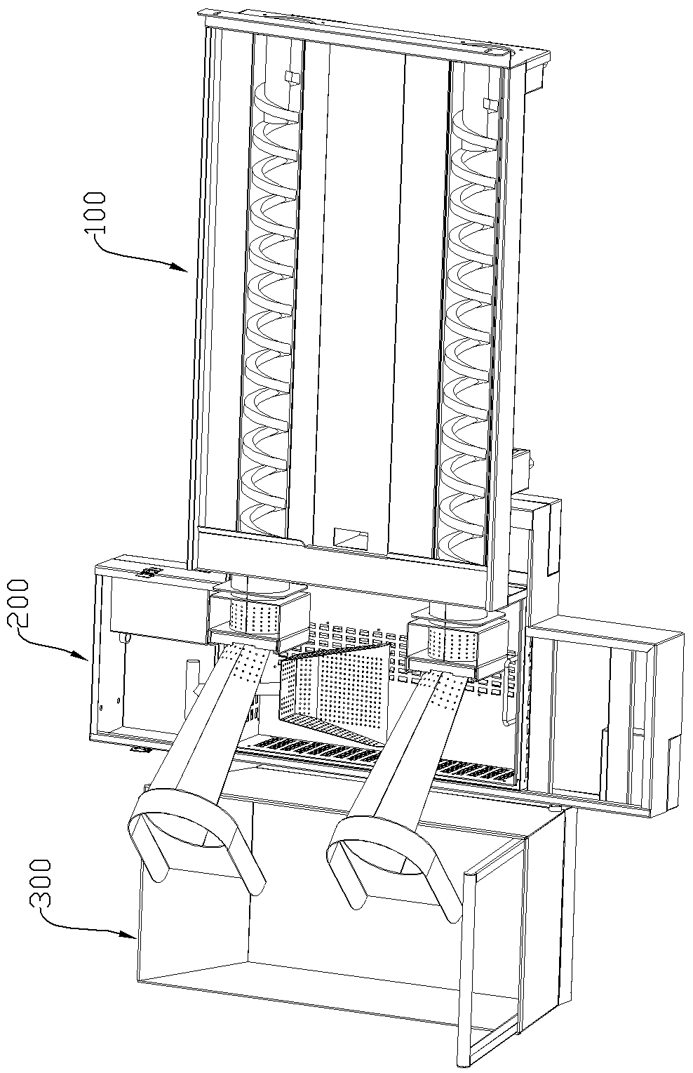 Screw chip removal system for carving machine