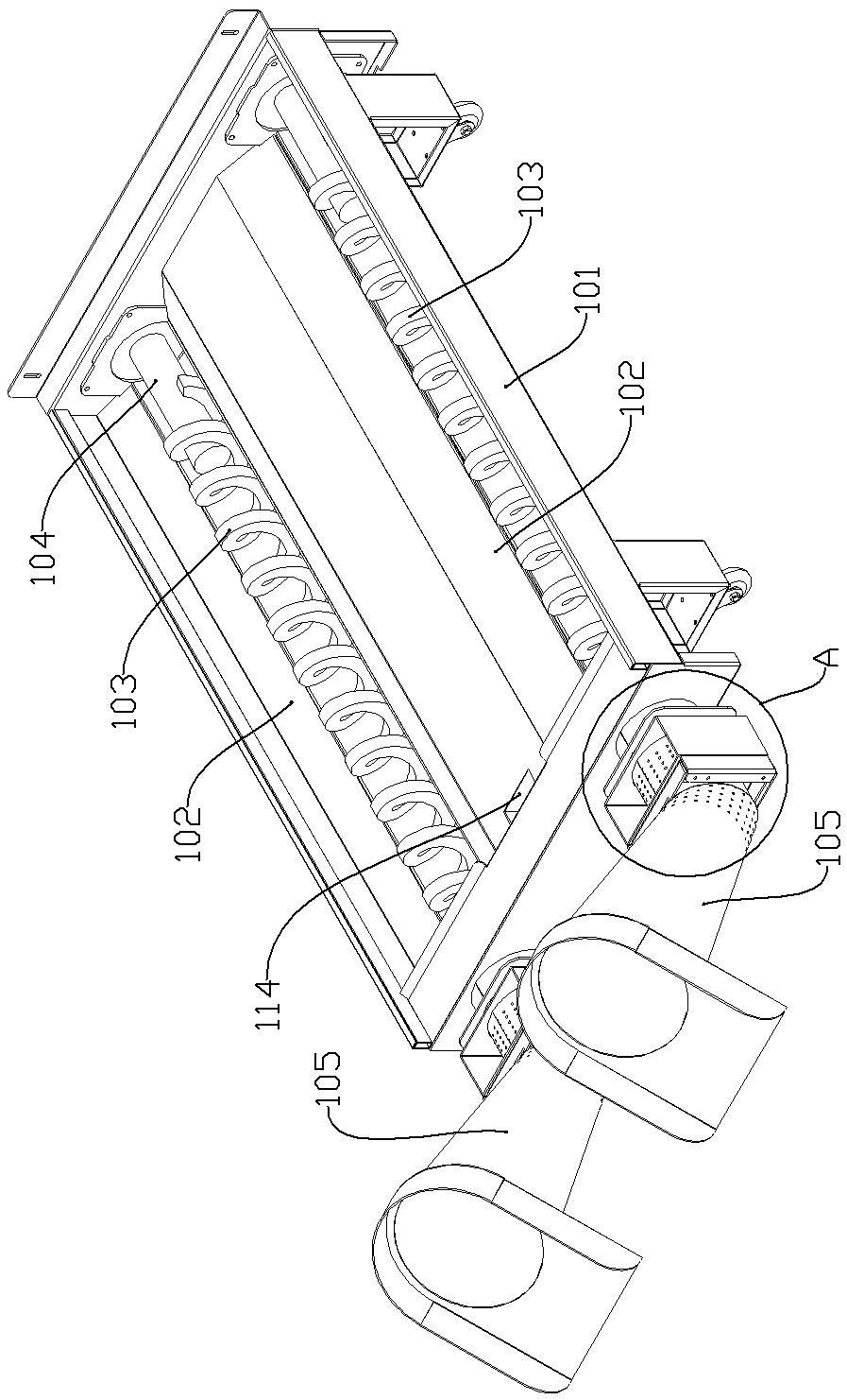 Screw chip removal system for carving machine