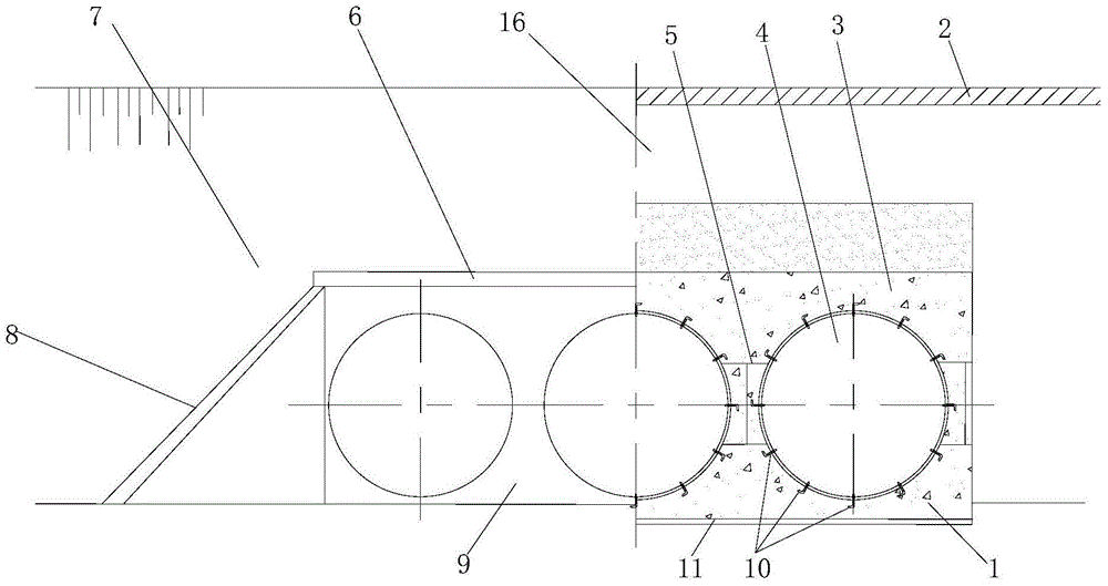 Multi-hole culvert structure adopting foam concrete and corrugated steel sheets and construction method of multi-hole culvert structure