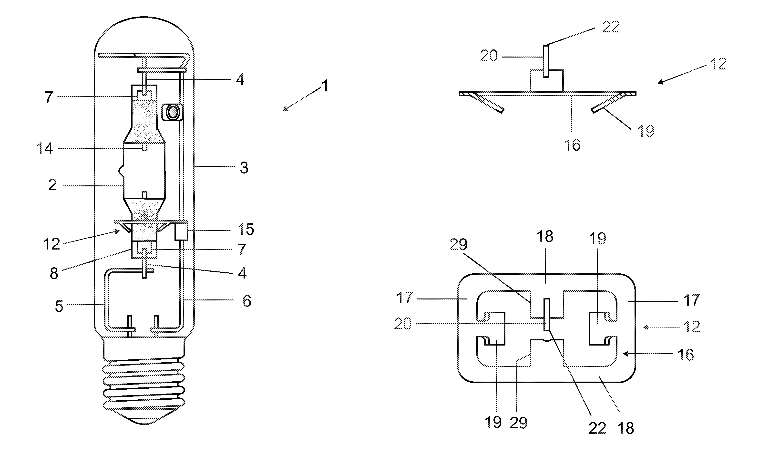 High-pressure discharge lamp having a capacitive ignition aid