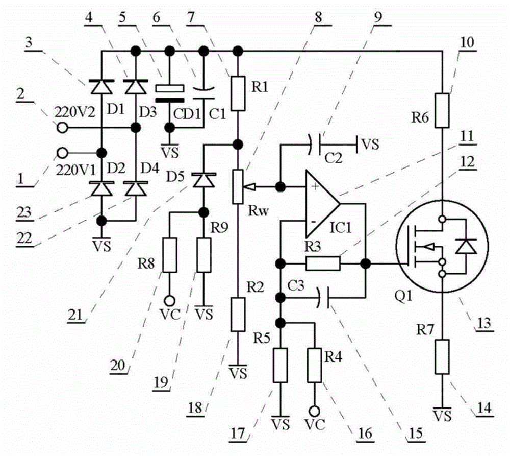 An overvoltage limiting circuit