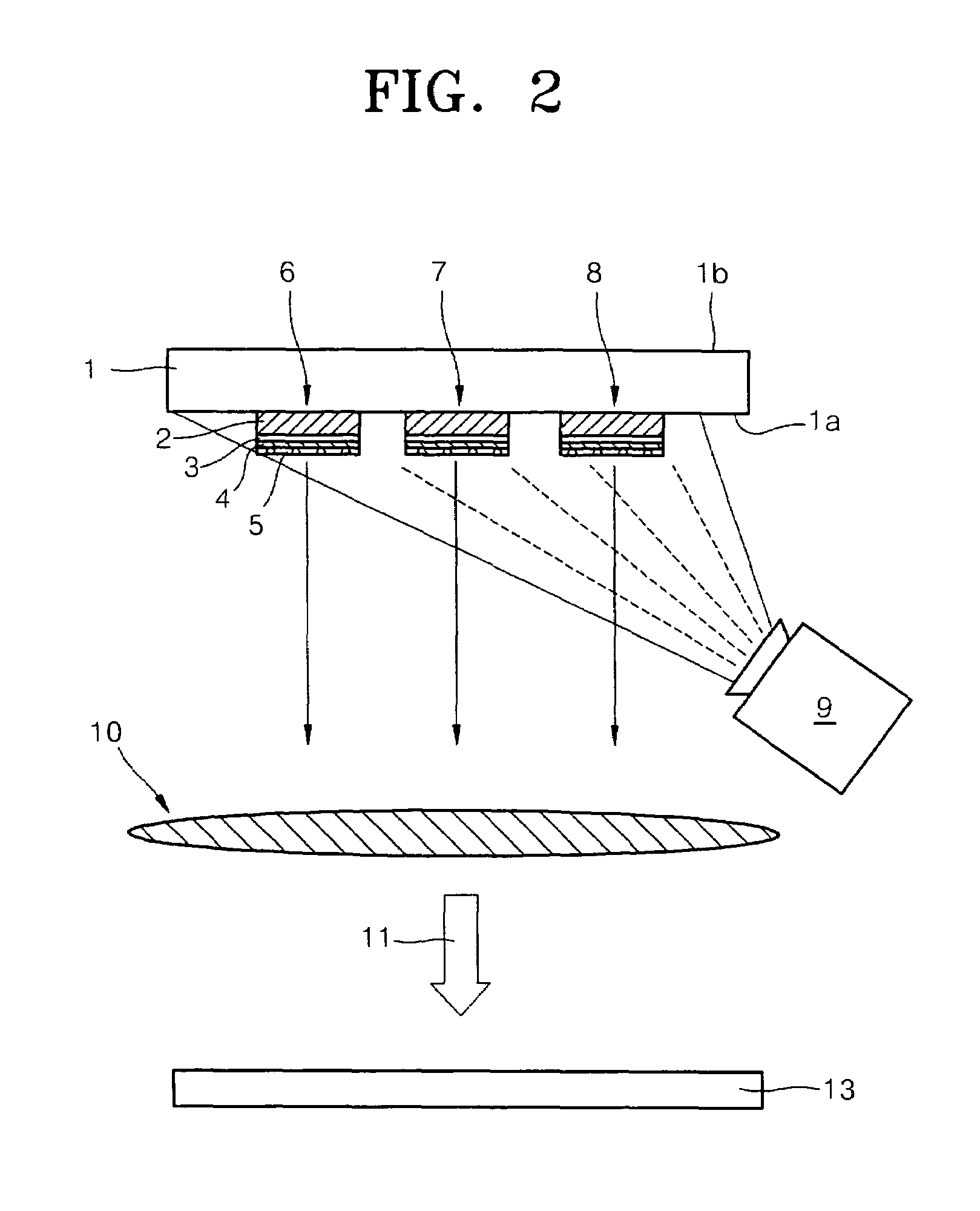 Display using a photoluminescence quenching device, and method for displaying image using the same