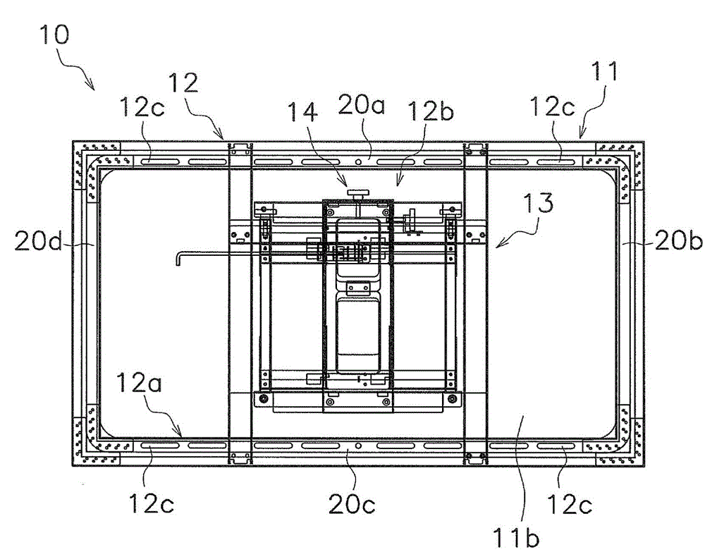 Display device attachment fitting and display device attachment jig