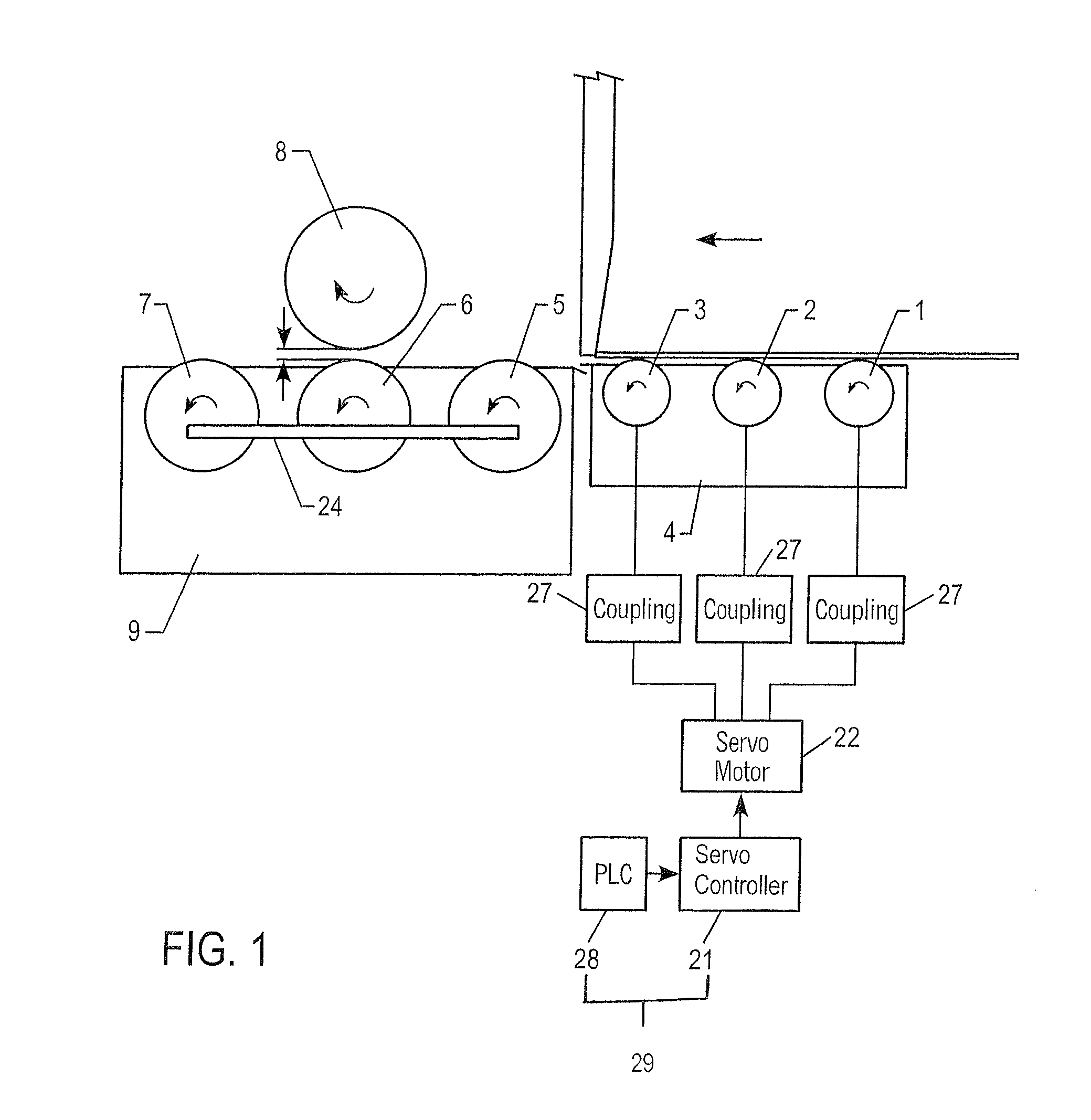 Servo edge pressing paper feeding device