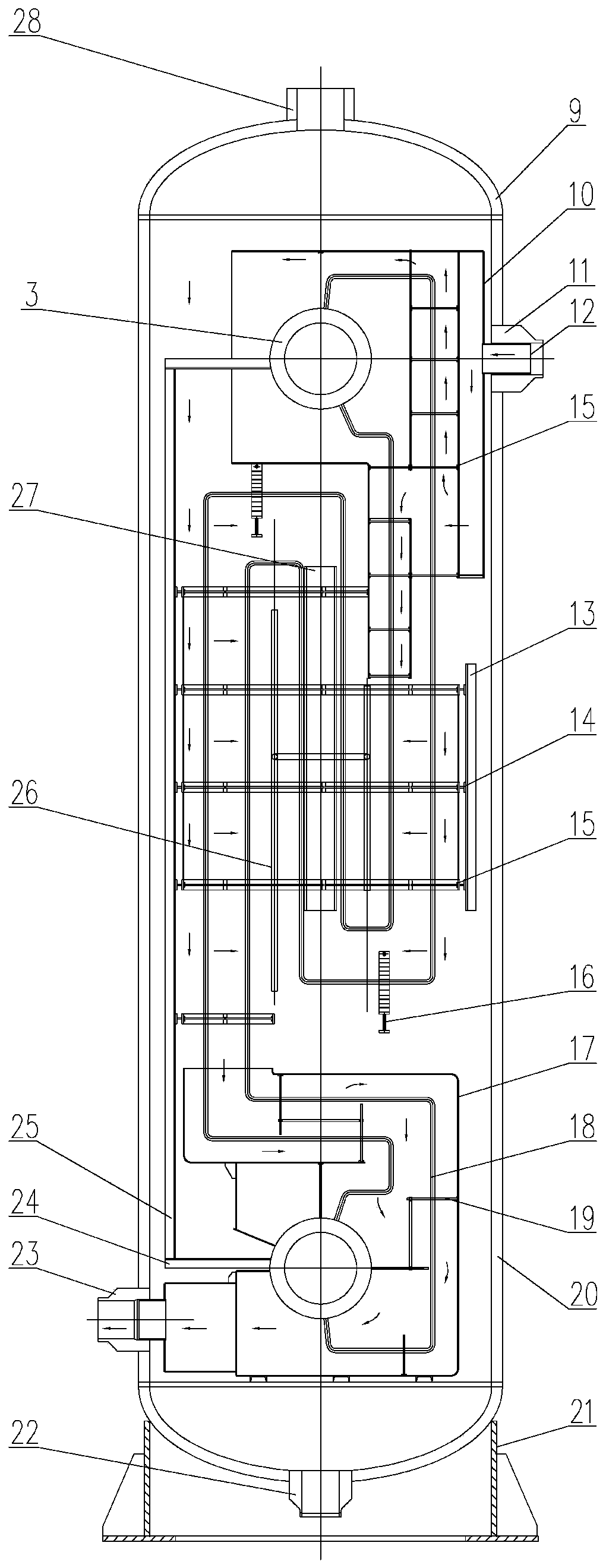 Efficient serpentine tube type heat exchanger